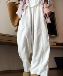 センター切り替えカーブワイドパンツ