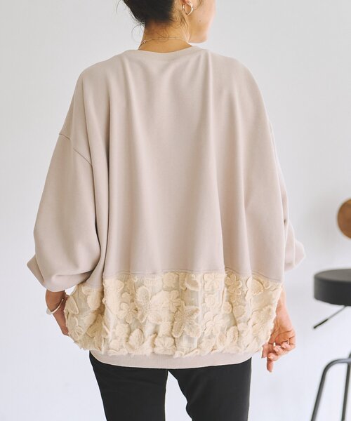 BEARDSLEY(ビアズリー)の「レースキリカエバルーントレーナー(Tシャツ/カットソー・レディース・ブラック/アイボリー・FREE)」の18枚目の写真
