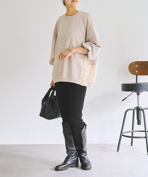 BEARDSLEY(ビアズリー)の「レースキリカエバルーントレーナー(Tシャツ/カットソー・レディース・ブラック/アイボリー・FREE)」の19枚目の写真