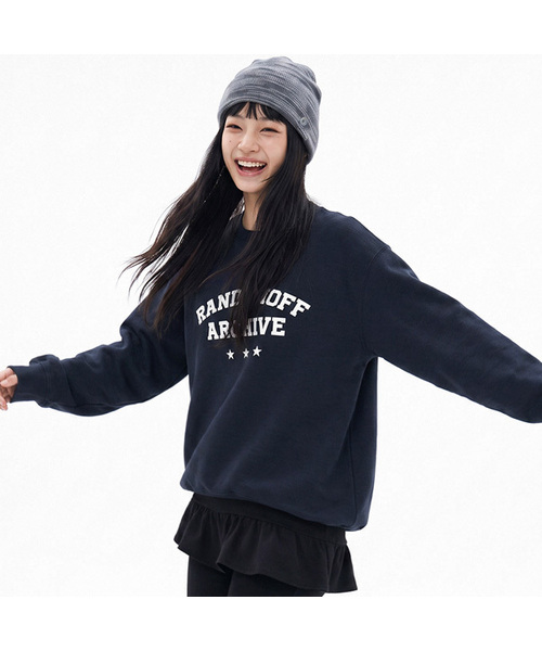 RANDOMOFF（ランダムオフ）の「CAMPUS STAR スウェットシャツ（3色） [RLZM_0009]（スウェット・レディース・ブラック/ネイビー/ホワイト・SMALL/MEDIUM/LARGE/X-LARGE）」の3枚目の写真