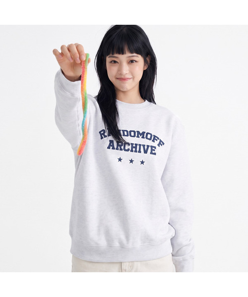 RANDOMOFF（ランダムオフ）の「CAMPUS STAR スウェットシャツ（3色） [RLZM_0009]（スウェット・レディース・ブラック/ネイビー/ホワイト・SMALL/MEDIUM/LARGE/X-LARGE）」の2枚目の写真