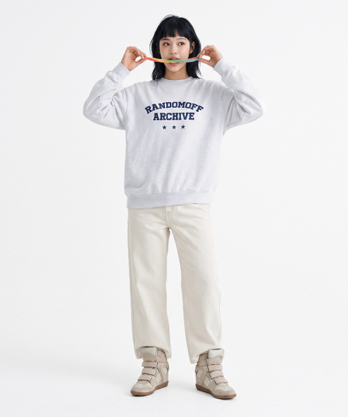 RANDOMOFF（ランダムオフ）の「CAMPUS STAR スウェットシャツ（3色） [RLZM_0009]（スウェット・レディース・ブラック/ネイビー/ホワイト・SMALL/MEDIUM/LARGE/X-LARGE）」の4枚目の写真