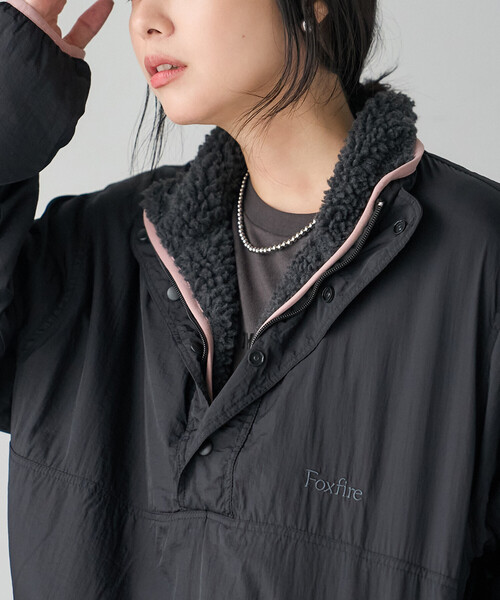 FREAK'S STORE(フリークスストア)の「Foxfire/フォックスファイヤー リバーシブル スナッププルオーバー/ナイロンボアプルオーバー(その他アウター・レディース・ナチュラル/ブラック/ネイビー・フリ-)」の2枚目の写真