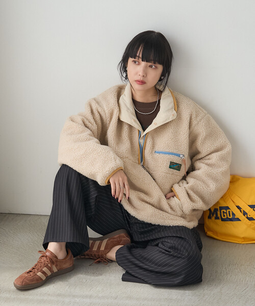 FREAK'S STORE(フリークスストア)の「Foxfire/フォックスファイヤー リバーシブル スナッププルオーバー/ナイロンボアプルオーバー(その他アウター・レディース・ナチュラル/ブラック/ネイビー・フリ-)」の5枚目の写真