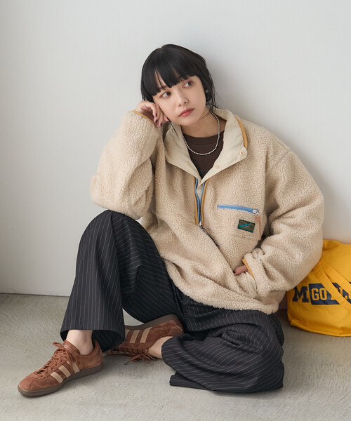 FREAK'S STORE(フリークスストア)の「Foxfire/フォックスファイヤー リバーシブル スナッププルオーバー/ナイロンボアプルオーバー(その他アウター・レディース・ナチュラル/ブラック/ネイビー・フリ-)」の6枚目の写真