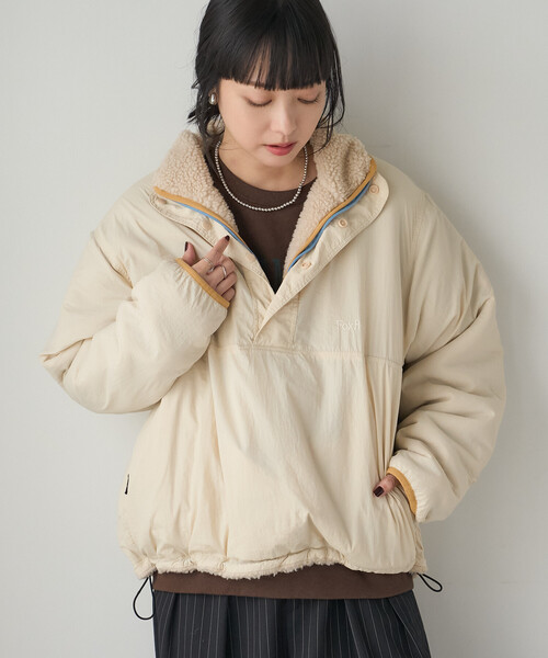 FREAK'S STORE(フリークスストア)の「Foxfire/フォックスファイヤー リバーシブル スナッププルオーバー/ナイロンボアプルオーバー(その他アウター・レディース・ナチュラル/ブラック/ネイビー・フリ-)」の13枚目の写真