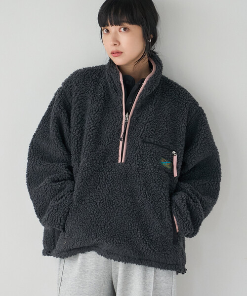 FREAK'S STORE(フリークスストア)の「Foxfire/フォックスファイヤー リバーシブル スナッププルオーバー/ナイロンボアプルオーバー(その他アウター・レディース・ナチュラル/ブラック/ネイビー・フリ-)」の19枚目の写真