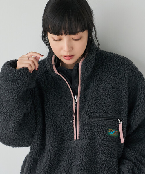 FREAK'S STORE(フリークスストア)の「Foxfire/フォックスファイヤー リバーシブル スナッププルオーバー/ナイロンボアプルオーバー(その他アウター・レディース・ナチュラル/ブラック/ネイビー・フリ-)」の21枚目の写真