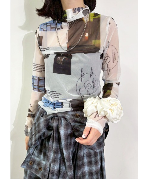 MIDVEIN(ミッドヴェイン)の「tulle tops(Tシャツ/カットソー・レディース・マルチ・FREE)」の1枚目の写真