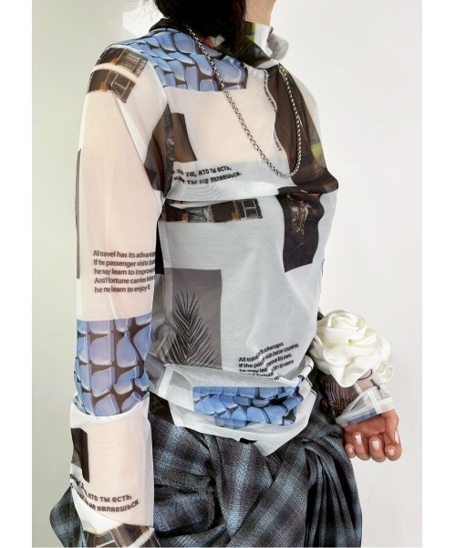 MIDVEIN(ミッドヴェイン)の「tulle tops(Tシャツ/カットソー・レディース・マルチ・FREE)」の4枚目の写真