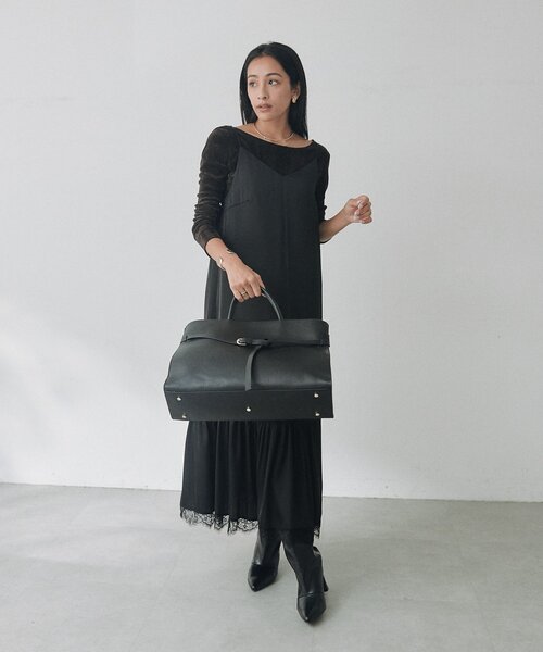RIVE DROITE(リヴドロワ)の「サテンティアードキャミワンピース(秋服/冬服)(ワンピース・レディース・ブラック/オフホワイト・FREE)」の13枚目の写真