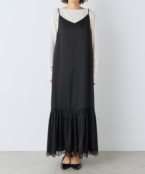 RIVE DROITE(リヴドロワ)の「サテンティアードキャミワンピース(秋服/冬服)(ワンピース・レディース・ブラック/オフホワイト・FREE)」の21枚目の写真