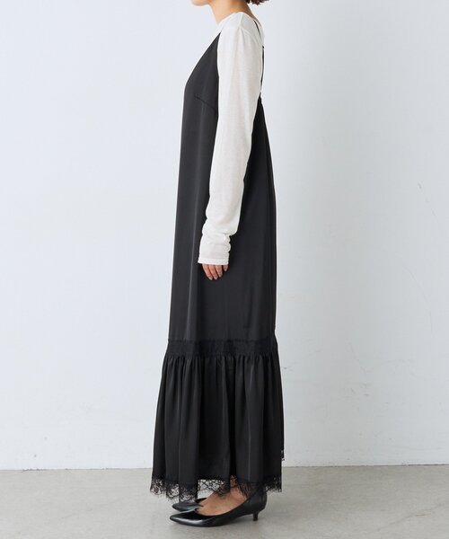 RIVE DROITE(リヴドロワ)の「サテンティアードキャミワンピース(秋服/冬服)(ワンピース・レディース・ブラック/オフホワイト・FREE)」の22枚目の写真