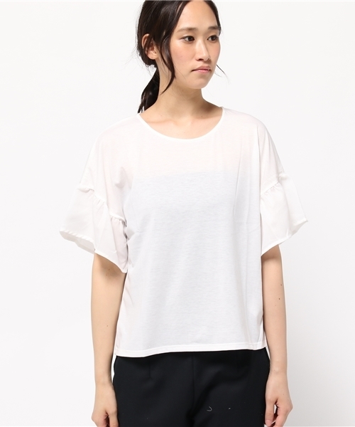 earth music&ecology(アースミュージックアンドエコロジー)の「フレアスリーブプルオーバー(Tシャツ/カットソー・レディース・カーキ/ネイビー/オフホワイト/LT.Gray・FREE)」の5枚目の写真