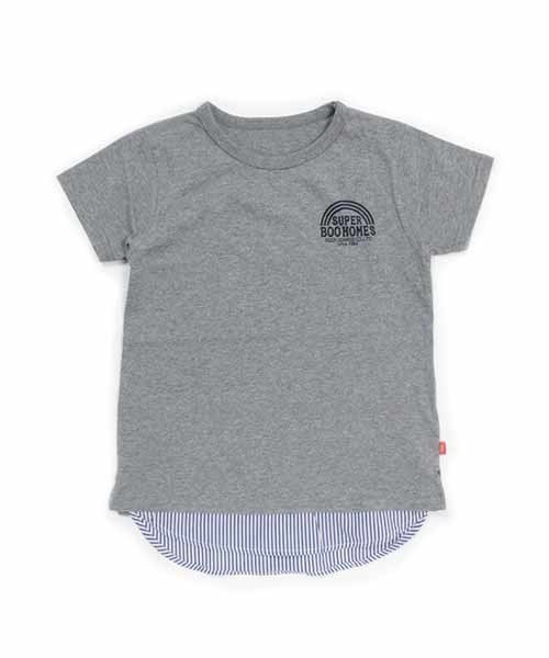 BOOFOOWOO（ブーフーウー）の「重ね着風半袖Tシャツ（Tシャツ/カットソー・キッズ・ブルー/グレー/オフホワイト・150/140）」の2枚目の写真