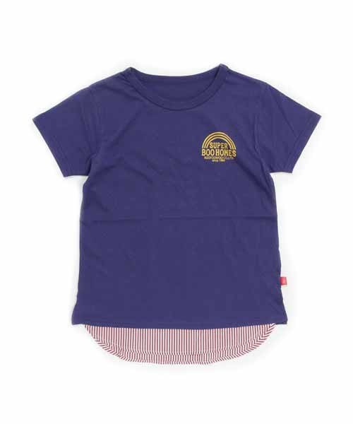 BOOFOOWOO（ブーフーウー）の「重ね着風半袖Tシャツ（Tシャツ/カットソー・キッズ・ブルー/グレー/オフホワイト・150/140）」の3枚目の写真