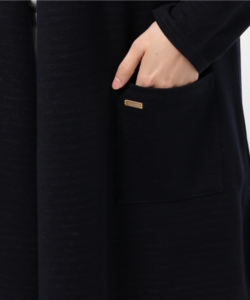BLUE LABEL CRESTBRIDGE(ブルーレーベルクレストブリッジ)の「ダブルフェイスボーダー ロングカーディガン(その他アウター・レディース・グレー/ベージュ/ネイビー・38)」の4枚目の写真