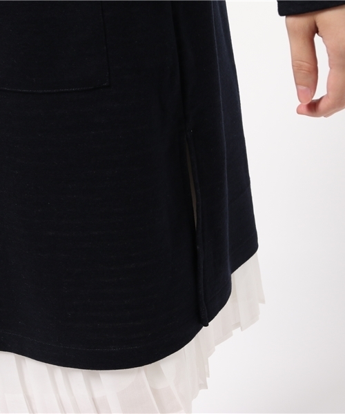 BLUE LABEL CRESTBRIDGE(ブルーレーベルクレストブリッジ)の「ダブルフェイスボーダー ロングカーディガン(その他アウター・レディース・グレー/ベージュ/ネイビー・38)」の5枚目の写真