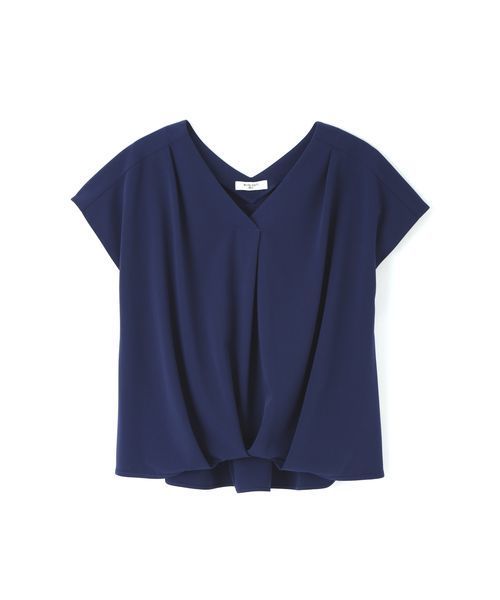 NATURAL BEAUTY BASIC（ナチュラルビューティーベーシック）の「フロントタックブラウス（シャツ/ブラウス・レディース・ネイビー/ホワイト系その他/ボルドー・SMALL/MEDIUM）」の8枚目の写真