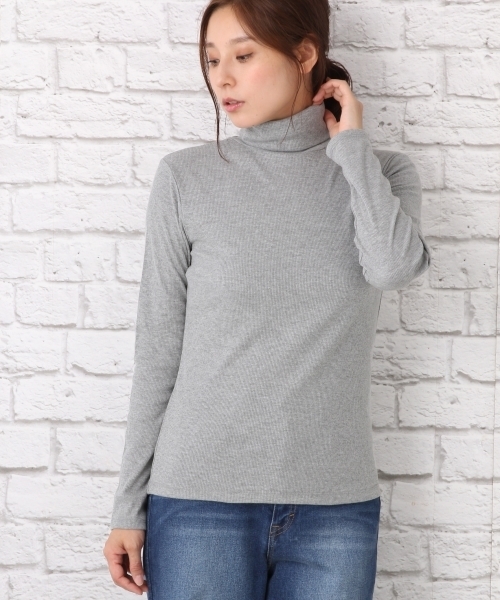 LEPSIM(レプシィム)の「リブタートルインナーLS 728194(Tシャツ/カットソー・レディース・ブラック/オフホワイト/トップグレー・MEDIUM/LARGE)」の3枚目の写真