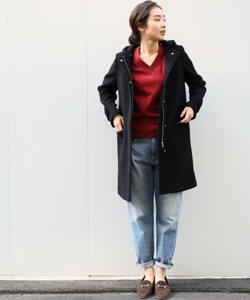 A part by(アパートバイ)の「9GAcNyW VネックPO 736768 (ニット/セーター・レディース・レッド系その他/ホワイト/グレー/ブラック/キャメル/レッド・LARGE/MEDIUM)」の9枚目の写真
