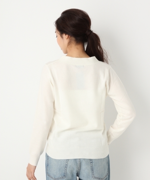 A part by(アパートバイ)の「9GAcNyW VネックPO 736768 (ニット/セーター・レディース・レッド系その他/ホワイト/グレー/ブラック/キャメル/レッド・LARGE/MEDIUM)」の11枚目の写真