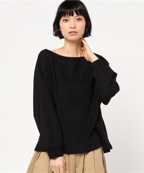 VENCEEXCHANGE（ヴァンスエクスチェンジ）の「起毛オフショルダーニット（ニット/セーター・レディース・オフホワイト/グレー/ブラック・MEDIUM）」の12枚目の写真