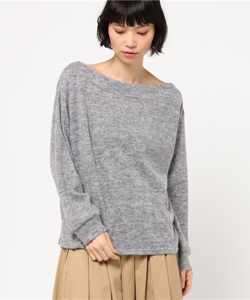 VENCEEXCHANGE（ヴァンスエクスチェンジ）の「起毛オフショルダーニット（ニット/セーター・レディース・オフホワイト/グレー/ブラック・MEDIUM）」の13枚目の写真