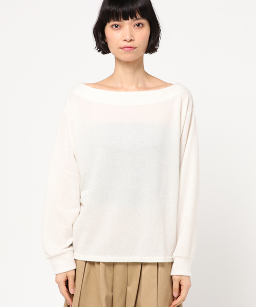 VENCEEXCHANGE（ヴァンスエクスチェンジ）の「起毛オフショルダーニット（ニット/セーター・レディース・オフホワイト/グレー/ブラック・MEDIUM）」の4枚目の写真