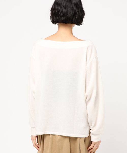 VENCEEXCHANGE（ヴァンスエクスチェンジ）の「起毛オフショルダーニット（ニット/セーター・レディース・オフホワイト/グレー/ブラック・MEDIUM）」の6枚目の写真