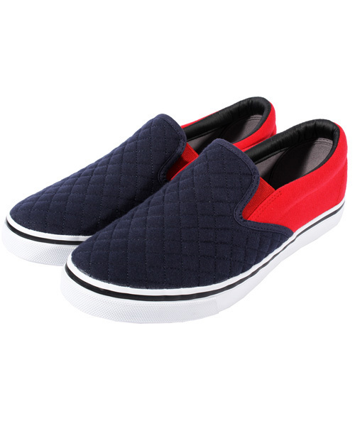 ８(eight)（エイト）の「スリッポンスニーカー キルト（スリッポン・メンズ・チャコールグレー/トリコロール/ブラック×ブラック/グレー・27.0cm/26.5cm/28.0cm/25.5cm/26.0cm/25.0cm）」の4枚目の写真