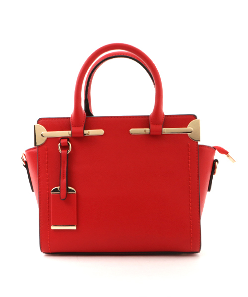 PLAIN CLOTHING（プレーンクロージング）の「メタルパーツハンドバッグ/ショルダーバッグ【PLAIN CLOTHING】（ショルダーバッグ・レディース・グレー/レッド/キャメル/ブラック/アイボリー・FREE）」の5枚目の写真