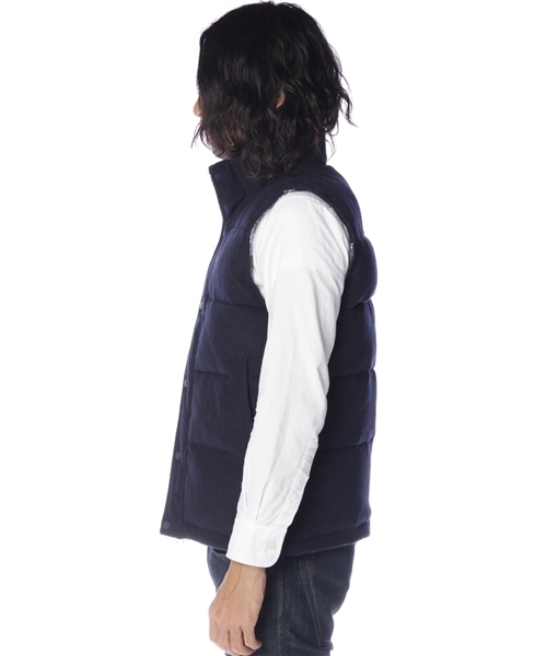 CIAOPANIC（チャオパニック）の「ウール中綿フードベスト（ダウンベスト・メンズ・ネイビー/チャコールグレー・MEDIUM/LARGE）」の3枚目の写真