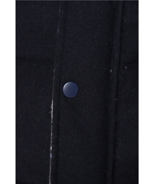 CIAOPANIC（チャオパニック）の「ウール中綿フードベスト（ダウンベスト・メンズ・ネイビー/チャコールグレー・MEDIUM/LARGE）」の7枚目の写真