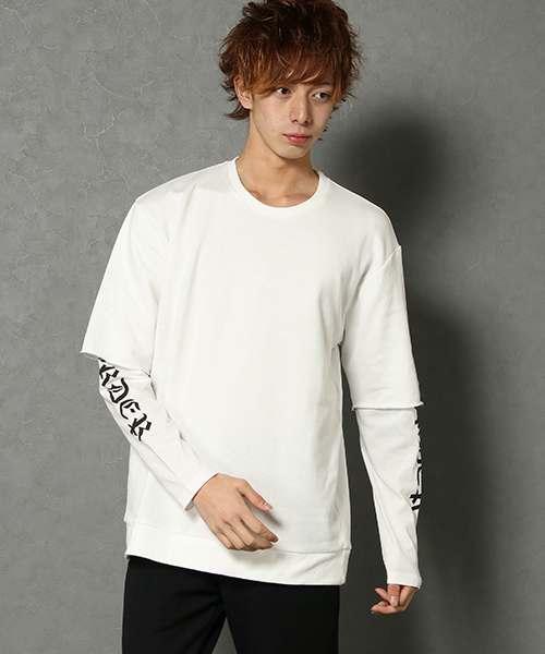 VENCEEXCHANGE（ヴァンスエクスチェンジ）の「裏毛袖フェイクレイヤードＢｉｇクルーネックＰＯ（Tシャツ/カットソー・メンズ・オフホワイト/ブルー/ブラック・M/L）」の2枚目の写真