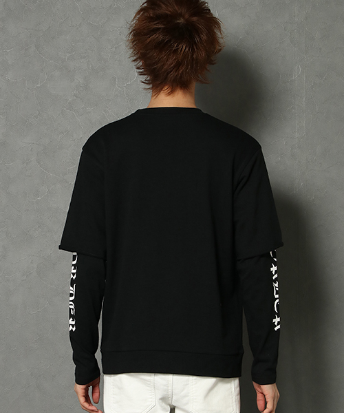 VENCEEXCHANGE（ヴァンスエクスチェンジ）の「裏毛袖フェイクレイヤードＢｉｇクルーネックＰＯ（Tシャツ/カットソー・メンズ・オフホワイト/ブルー/ブラック・M/L）」の6枚目の写真