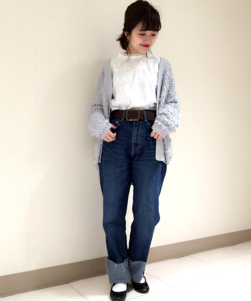 archives（アルシーヴ）の「ループ編みVネックカーディガン（カーディガン/ボレロ・レディース・シルバーグレー/ピンク/ブラック・MEDIUM）」の6枚目の写真