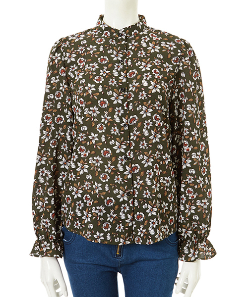 fifth（フィフス）の「ヴィンテージフラワーブラウス（シャツ/ブラウス・レディース・カーキ/ホワイト・MEDIUM）」の3枚目の写真