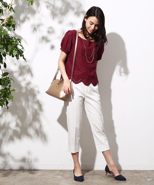 ROPE' PICNIC（ロペピクニック）の「カットワークボリュームスリーブブラウス（シャツ/ブラウス・レディース・ホワイト系その他/ブラック/ワイン・38）」の12枚目の写真
