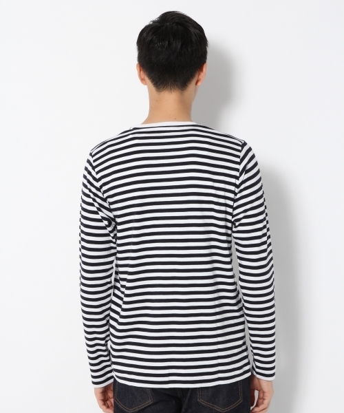 GLOBAL WORK（グローバルワーク）の「スーピマボーダークルー長袖/759675（Tシャツ/カットソー・メンズ・ワインレッド/ブラック/イエロー・X-LARGE/LARGE/SMALL/MEDIUM）」の5枚目の写真