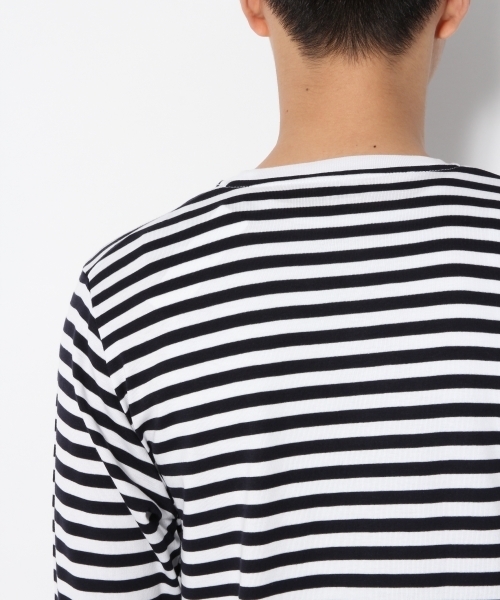 GLOBAL WORK（グローバルワーク）の「スーピマボーダークルー長袖/759675（Tシャツ/カットソー・メンズ・ワインレッド/ブラック/イエロー・X-LARGE/LARGE/SMALL/MEDIUM）」の10枚目の写真