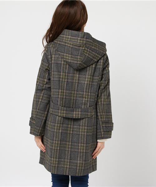 LBC（エルビーシー）の「TR無地/チェックフードコート（その他アウター・レディース・グレー/ライトブラウン・LARGE/MEDIUM）」の4枚目の写真