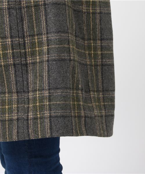 LBC（エルビーシー）の「TR無地/チェックフードコート（その他アウター・レディース・グレー/ライトブラウン・LARGE/MEDIUM）」の8枚目の写真