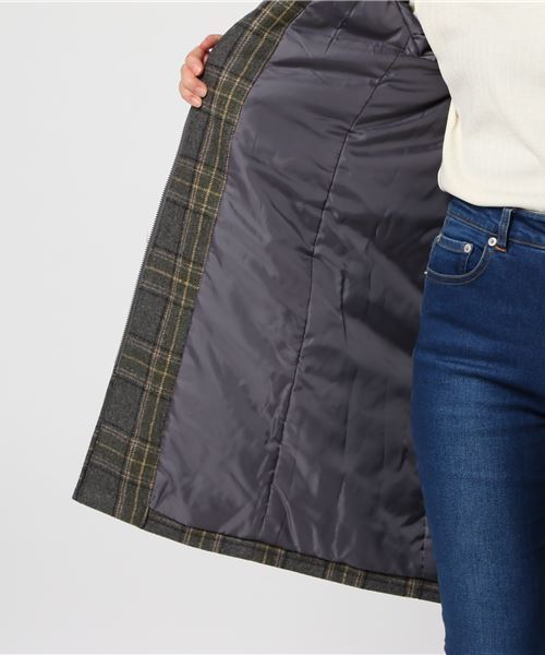 LBC（エルビーシー）の「TR無地/チェックフードコート（その他アウター・レディース・グレー/ライトブラウン・LARGE/MEDIUM）」の9枚目の写真