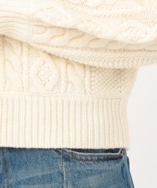 Another Edition（アナザーエディション）の「ケーブルクルーネックカーディガンⅡ（カーディガン/ボレロ・レディース・ホワイト/ベージュ・FREE）」の6枚目の写真