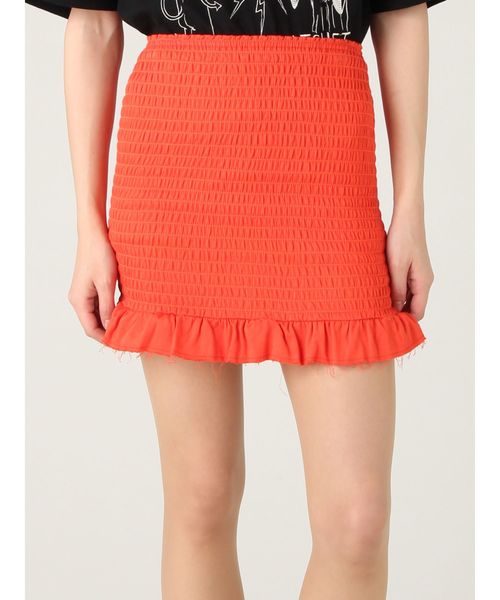 jouetie(ジュエティ)の「シャーリングミニスカート(スカート・レディース・カーキ/ブラック/ブルー/オレンジ・MEDIUM)」の4枚目の写真