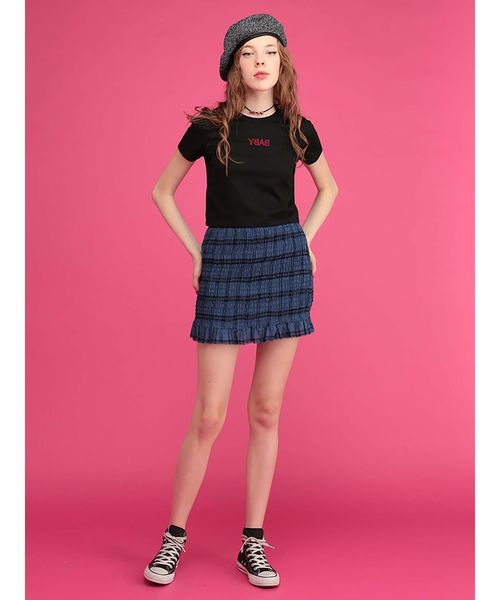 jouetie(ジュエティ)の「シャーリングミニスカート(スカート・レディース・カーキ/ブラック/ブルー/オレンジ・MEDIUM)」の7枚目の写真