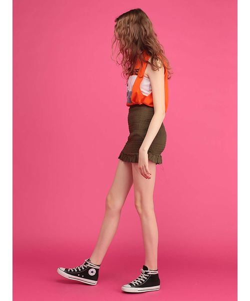 jouetie(ジュエティ)の「シャーリングミニスカート(スカート・レディース・カーキ/ブラック/ブルー/オレンジ・MEDIUM)」の6枚目の写真