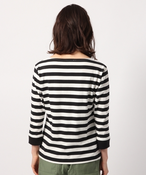 GLOBAL WORK（グローバルワーク）の「テンジクマリンボーダープルオーバー8分袖/777479（Tシャツ/カットソー・レディース・その他/ミント/ライトベージュ/クリアレッド・LARGE/MEDIUM）」の8枚目の写真