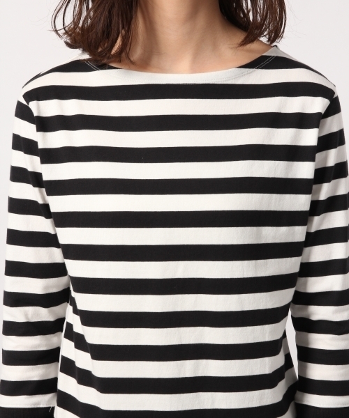 GLOBAL WORK（グローバルワーク）の「テンジクマリンボーダープルオーバー8分袖/777479（Tシャツ/カットソー・レディース・その他/ミント/ライトベージュ/クリアレッド・LARGE/MEDIUM）」の9枚目の写真